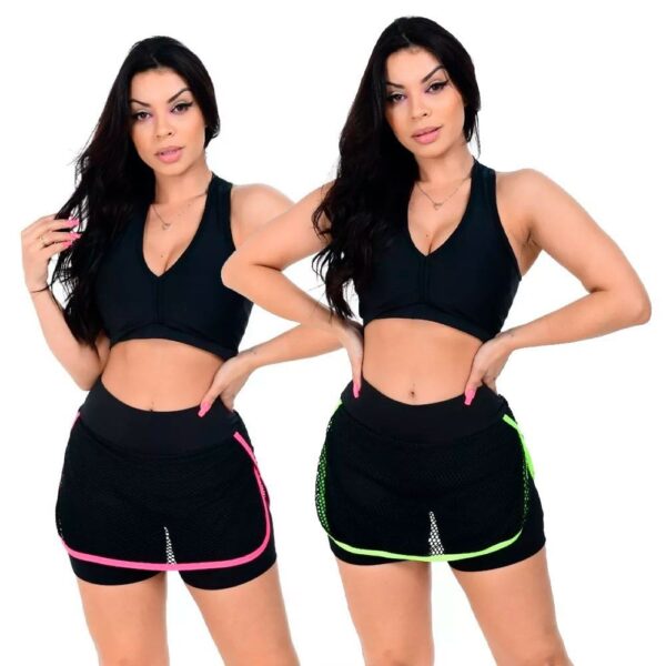 Short Saia Fitness De Academia Com Telinha Feminino